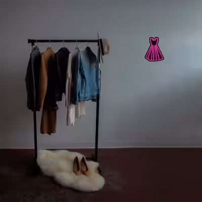 چراغ دیواری نئون دیزاین طرح Women-Clothes-BL_PN