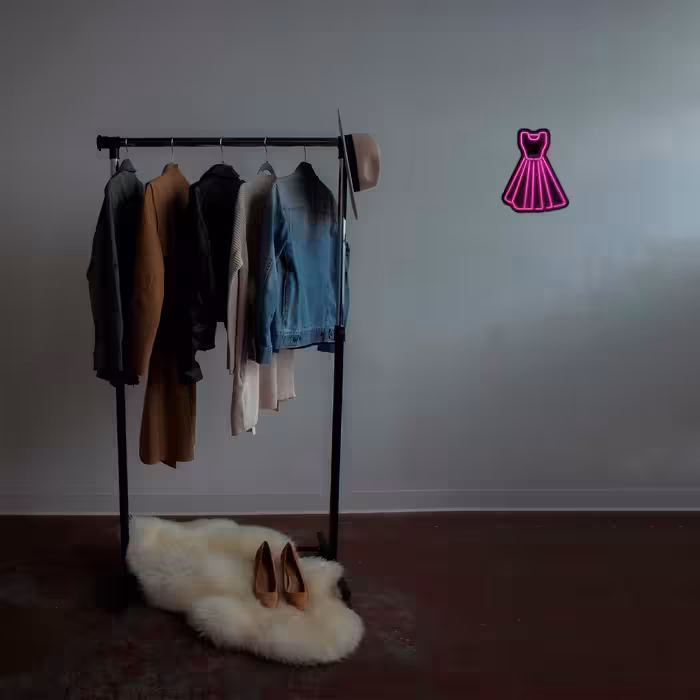 چراغ دیواری نئون دیزاین طرح Women-Clothes-BL_PN
