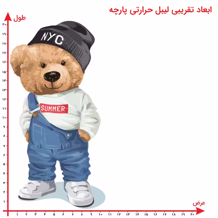 استیکر پارچه و لباس طرح تدی