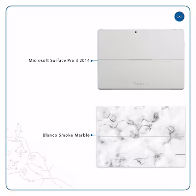 برچسب پوششی ماهوت مدل Blanco-Smoke-Marble مناسب برای تبلت مایکروسافت Surface Pro 3 2014