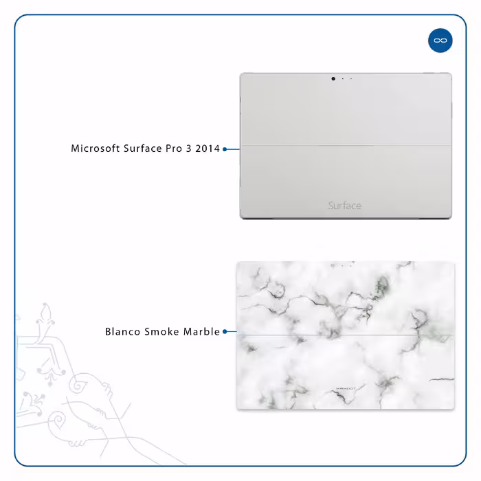 برچسب پوششی ماهوت مدل Blanco-Smoke-Marble مناسب برای تبلت مایکروسافت Surface Pro 3 2014