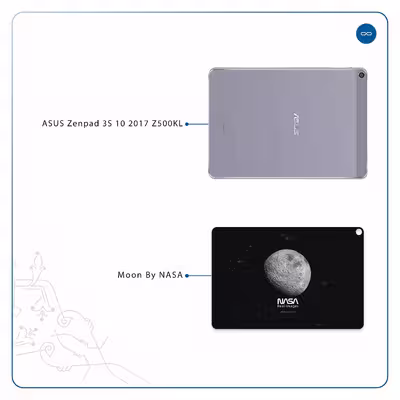 برچسب پوششی ماهوت مدل Moon-By-NASA مناسب برای تبلت ایسوس Zenpad 3S 10 2017 Z500KL