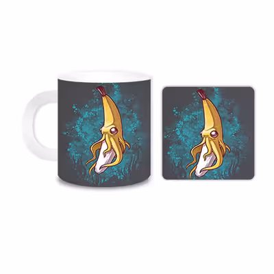 ماگ مدل موز کد 846 به همراه زیر لیوانی