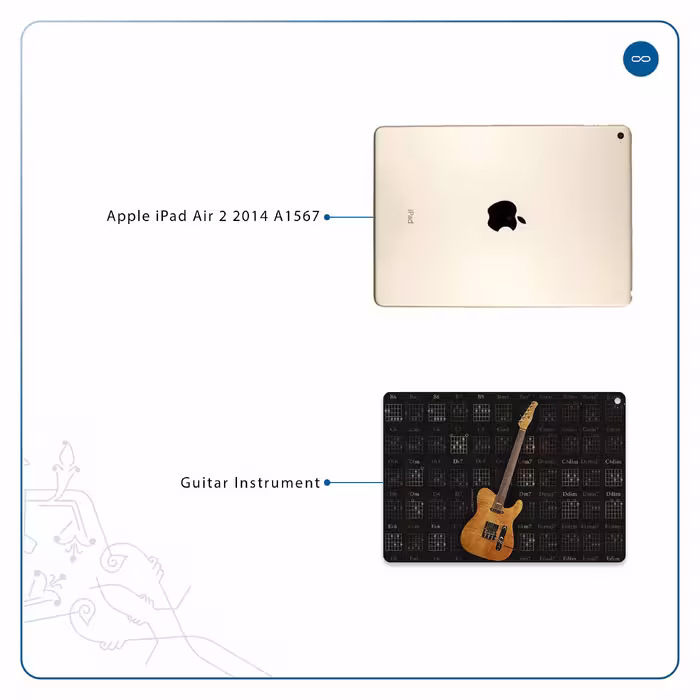 برچسب پوششی ماهوت مدل Guitar-Instrument مناسب برای تبلت اپل iPad Air 2 2014 A1567