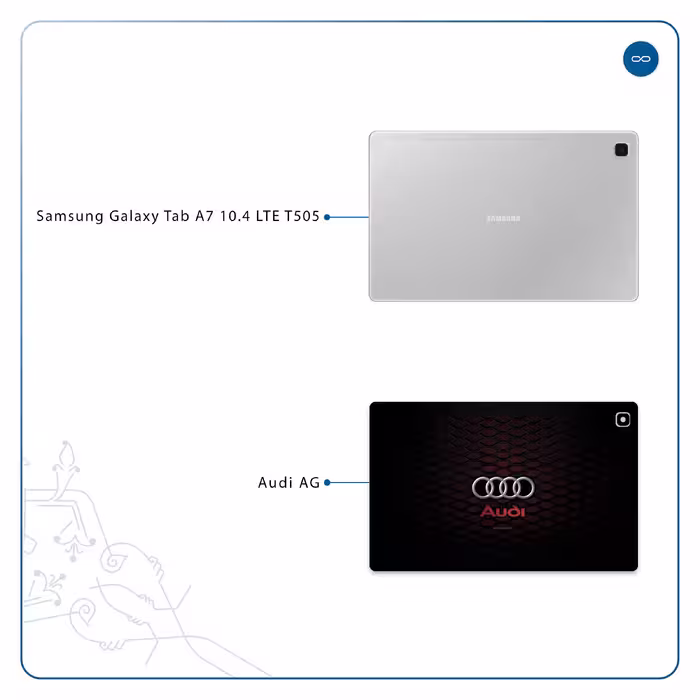 برچسب پوششی ماهوت مدل Audi AG مناسب برای تبلت سامسونگ Galaxy Tab A7 10.4 LTE 2020 T505