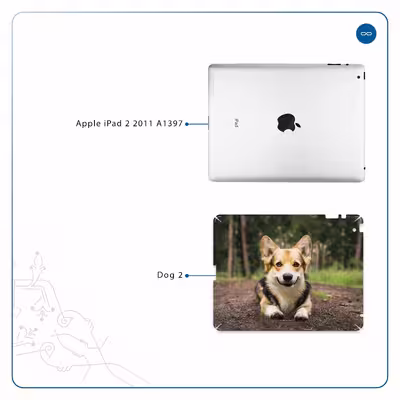 برچسب پوششی ماهوت مدل Dog-2 مناسب برای تبلت اپل iPad 2 2011 A1397