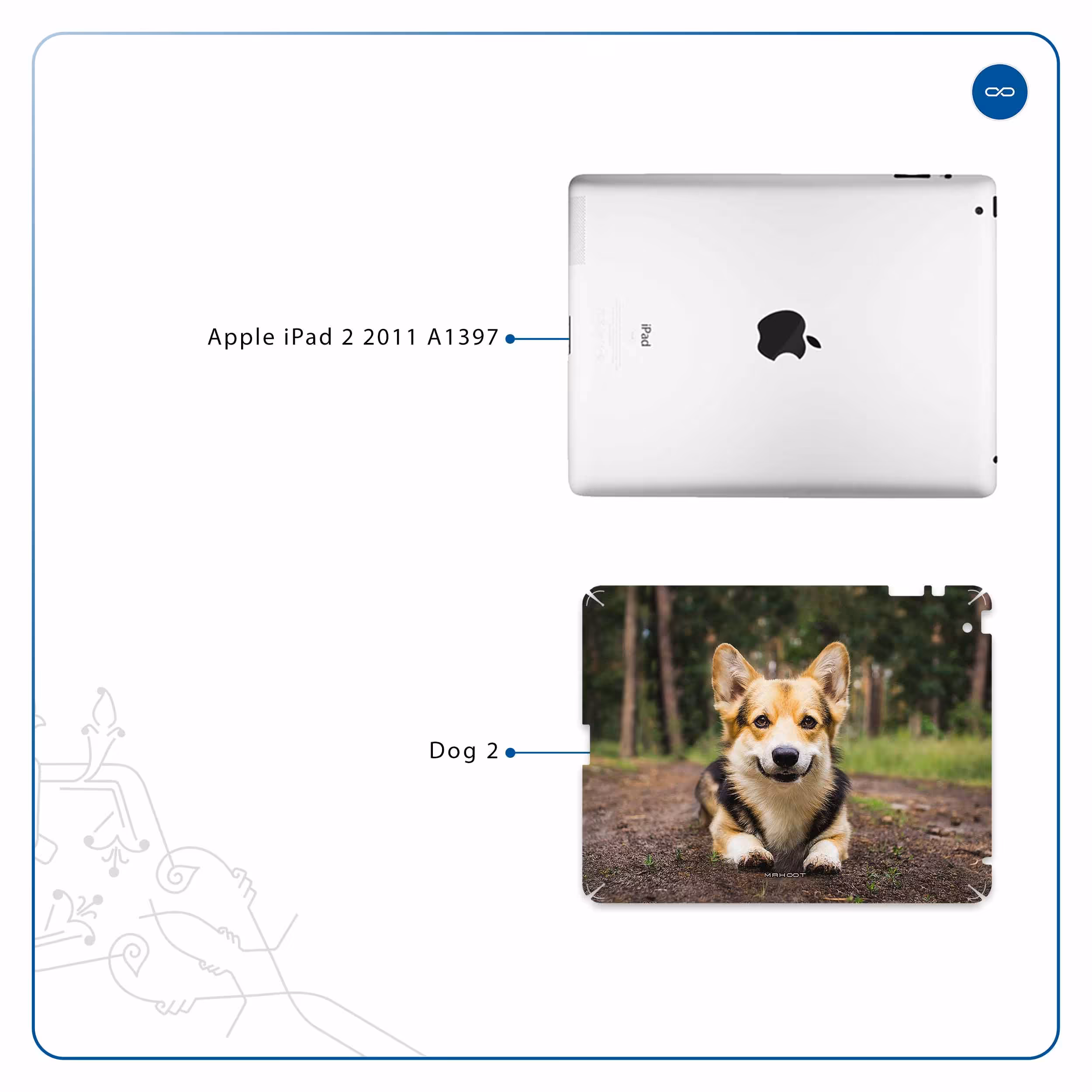 برچسب پوششی ماهوت مدل Dog-2 مناسب برای تبلت اپل iPad 2 2011 A1397