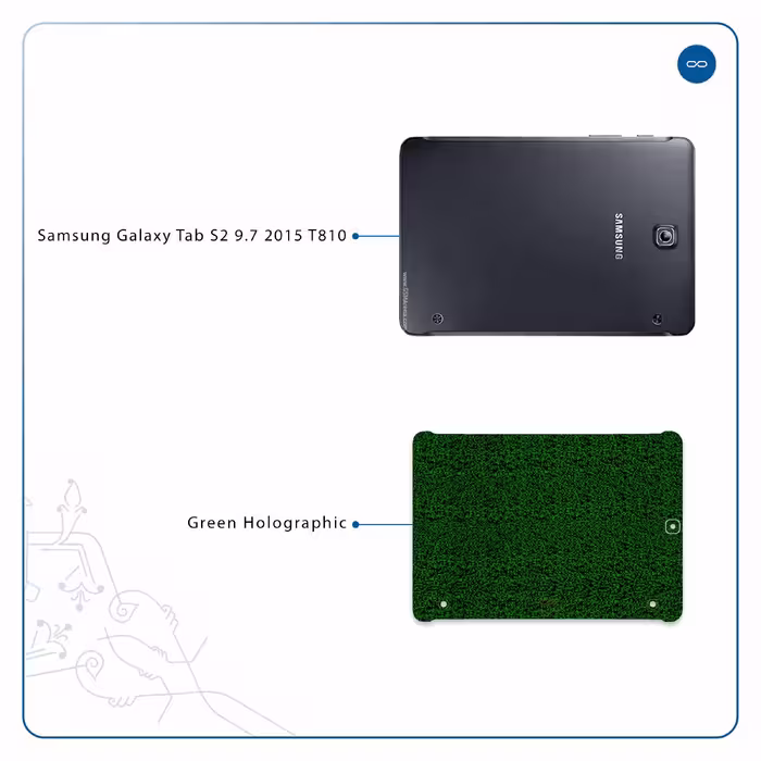 برچسب پوششی ماهوت مدل Green-Holographic مناسب برای تبلت سامسونگ Galaxy Tab S2 9.7 2015 T810