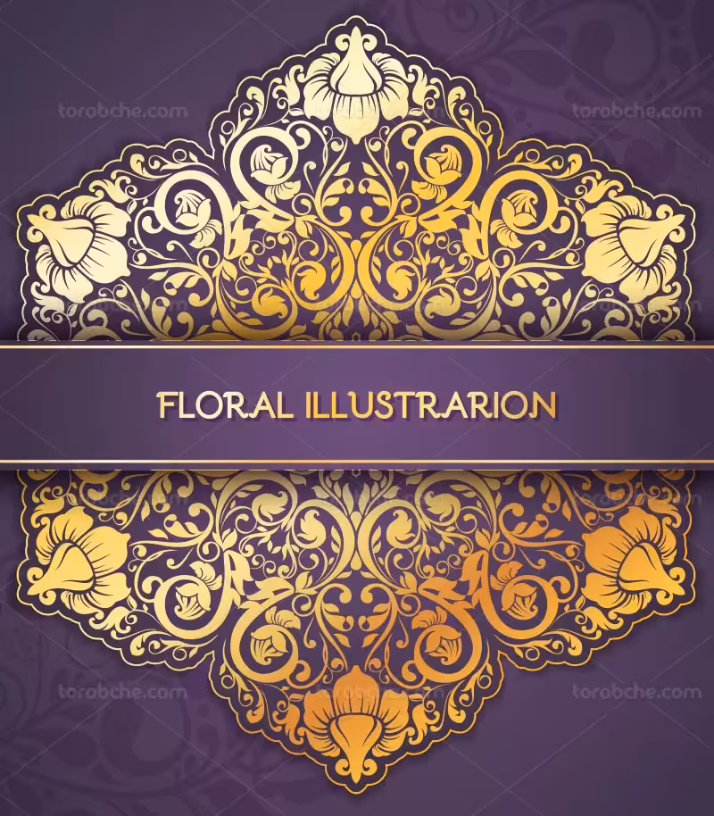 وکتور بک گراند طلایی رنگ سنتی | گرافیک با طعم تربچه