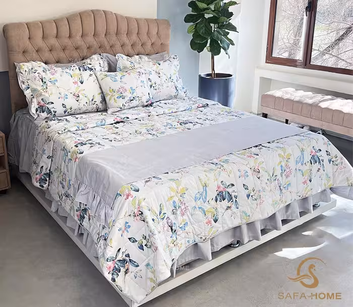 روتختی دو نفره 8 تکه پنبه دوزی چهار فصل صفاهوم طرح پایون