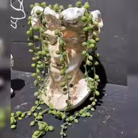 ست سایز بزرگ گلدان دکوری رومیزی سنگان با طراحی رنگ خاص با قلم مجموعه سه عددی