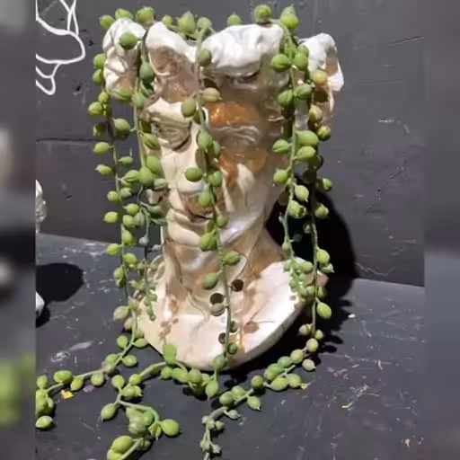 ست سایز بزرگ گلدان دکوری رومیزی سنگان با طراحی رنگ خاص با قلم مجموعه سه عددی