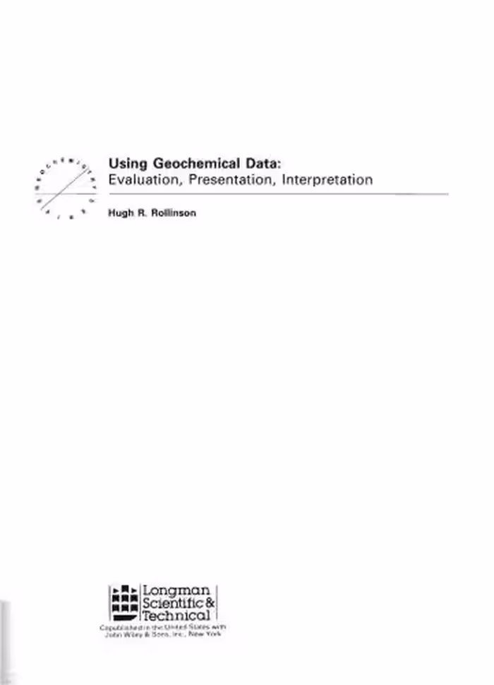 خرید و دانلود نسخه کامل کتاب Using Geochemical Data: Evalution, Presentation, Interpretation