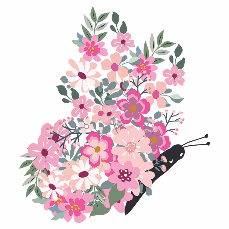 استیکر پارچه و لباس مدل دی تی اف طرح پروانه گل کد H20.180 مجموعه 3 عددی