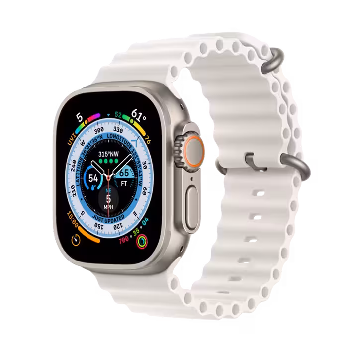 ساعت هوشمند اپل واچ اولترا تیتانیومی 1  با بند اوشن سفید 49mm 2022 | آکبند