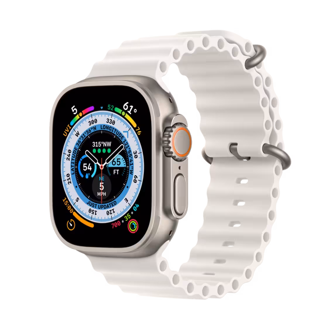 ساعت هوشمند اپل واچ اولترا تیتانیومی 1  با بند اوشن سفید 49mm 2022 | آکبند