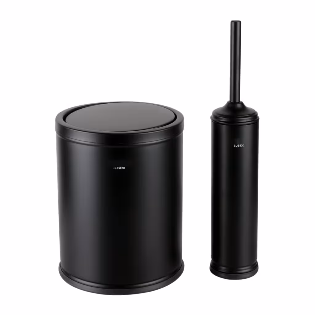 ست سطل زباله و فرچه دلفین مدل Pr-44-BL