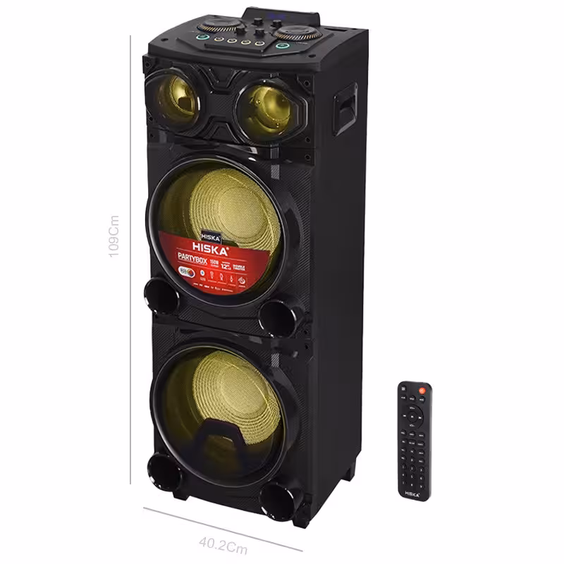 اسپیکر چمدانی بی سیم قابل حمل Hiska مدل Party Box 1017 همراه ریموت کنترل