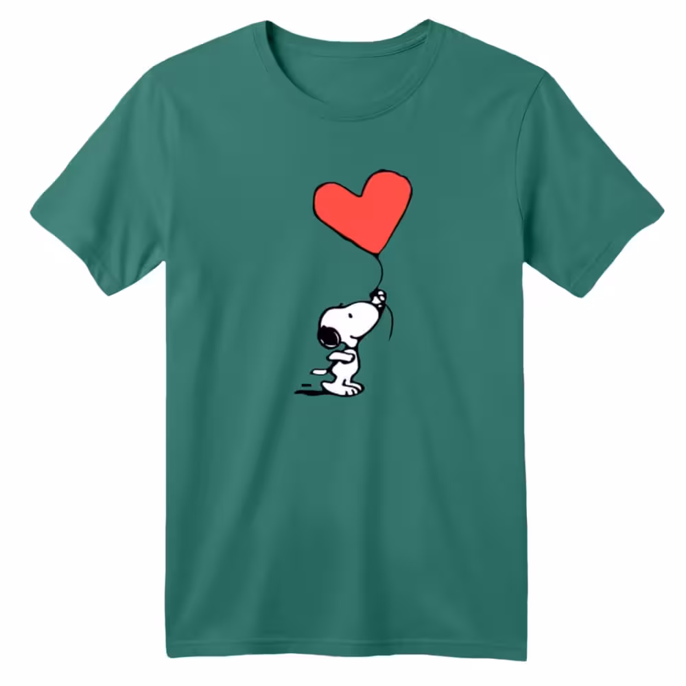 تی شرت آستین کوتاه بچگانه مدل اسنوپی کد 44 رنگ سبز سدری