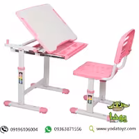 میز تحریر دبستانی با پایه های قابل تنظیم رنگ صورتی