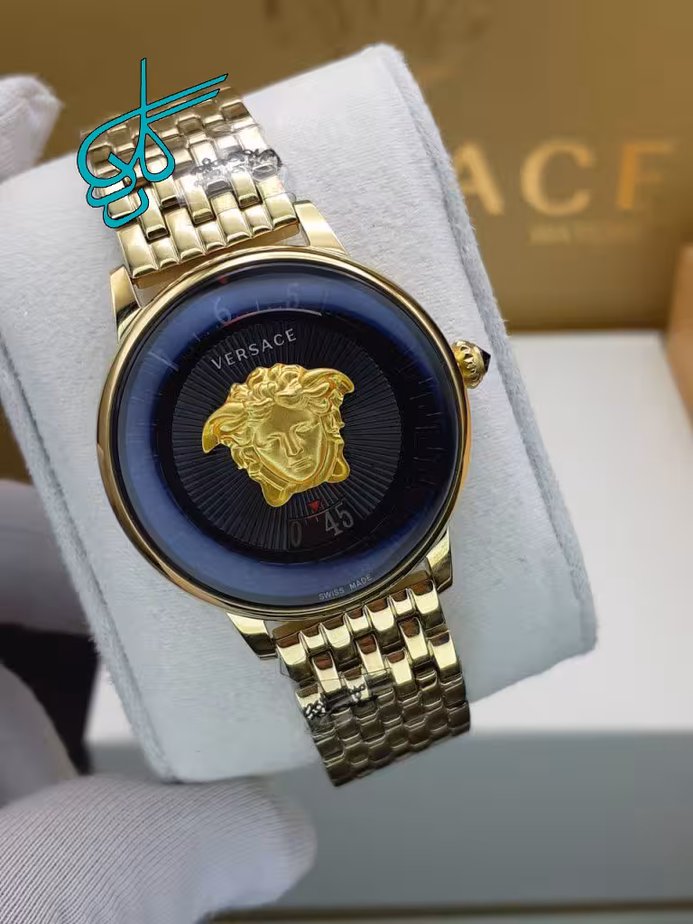 خرید ساعت ورساچه زنانه کنتوری ساخت ژاپن کیفیت عالی جنس استیل رنگ ثابت و ضدحساسیت شیشه مینرال گلس ضدآب کد 1918215 - ردگل