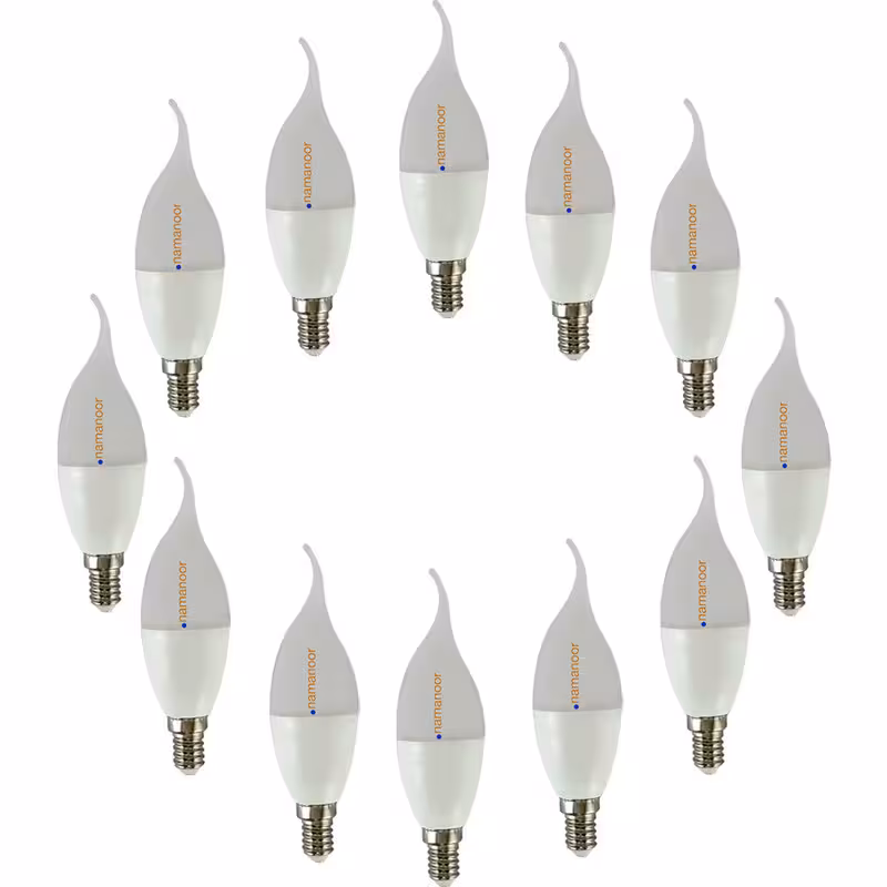 لامپ ال ای دی 7 وات نمانور مدل اشکی پایه E14 بسته 12 عددی