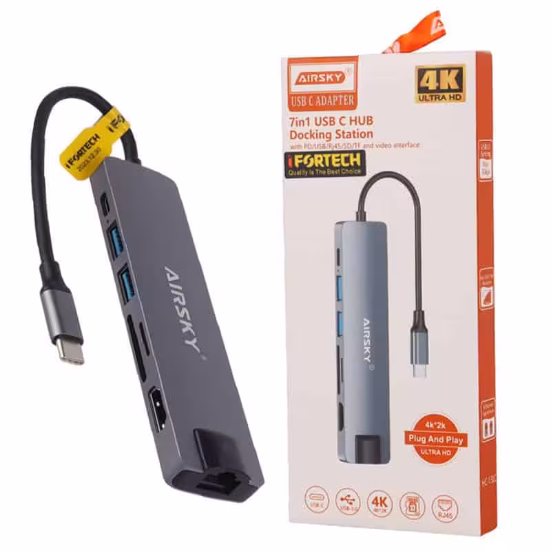 هاب 7 پورت Type-C آی فور تک HC-13LC
