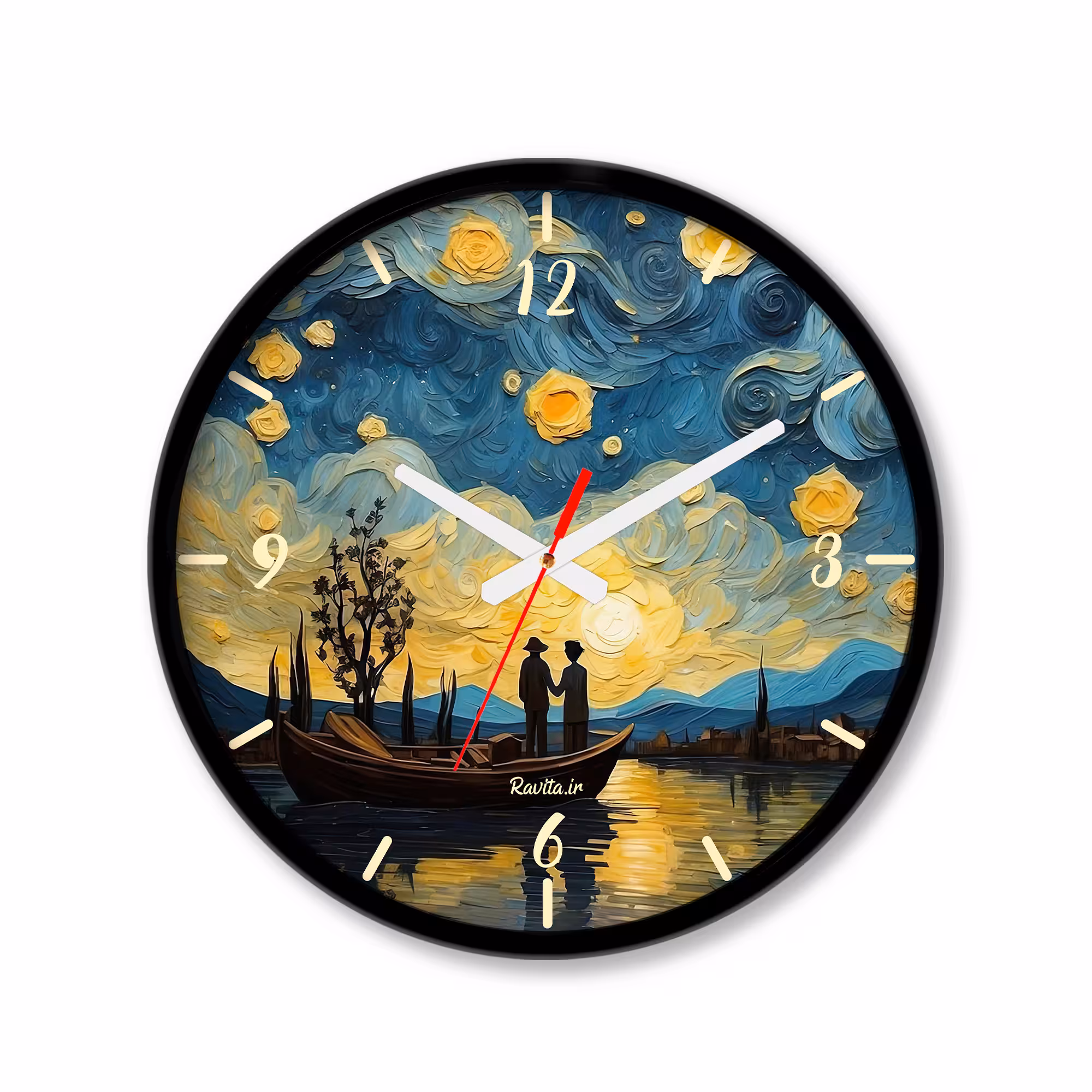 ساعت دیواری کوچک راویتا طرح طرح فانتزی – ون گوک کد 3570