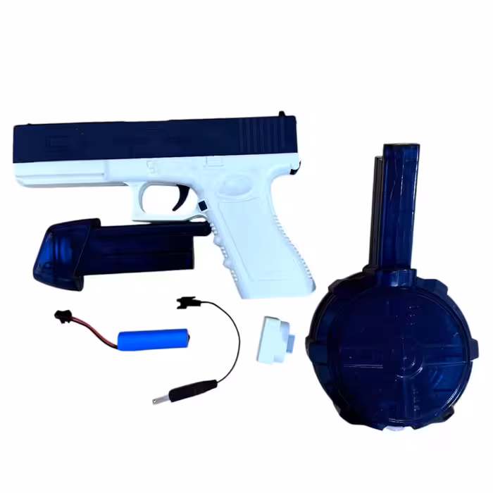 اسباب‌بازی کلت آبپاش شارژی با دو مدل خشاب-صورتی