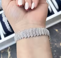 دستبند مجلل جواهری نقره زنانه کد 30326
