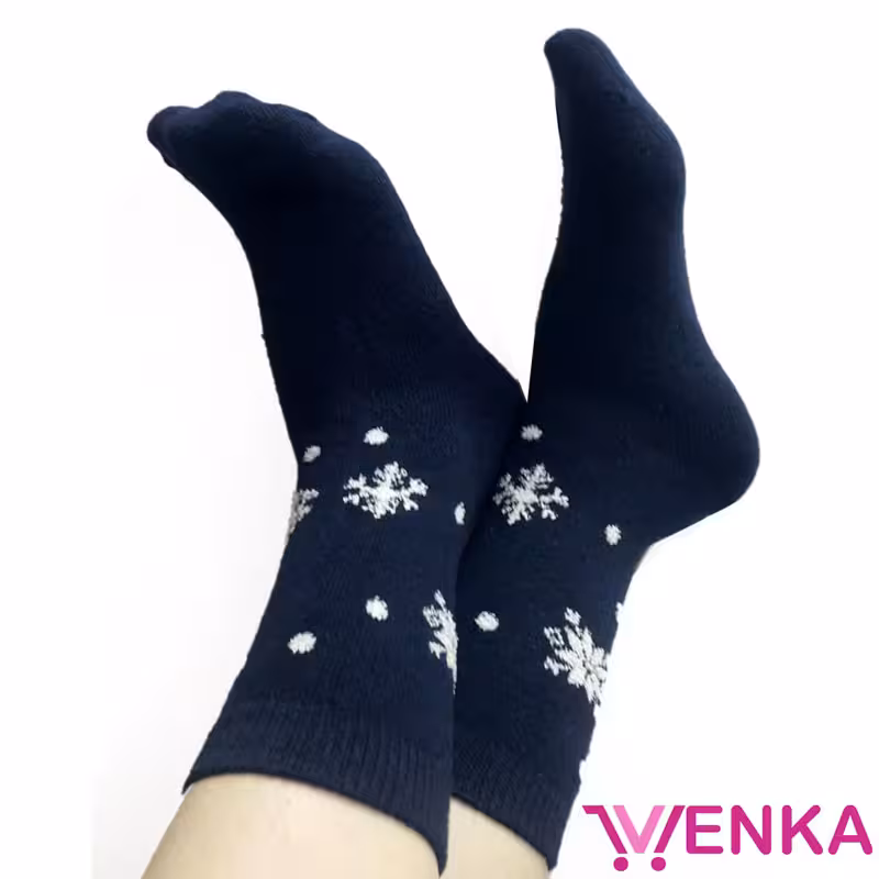 جوراب ساق دار پشمی طرح برف