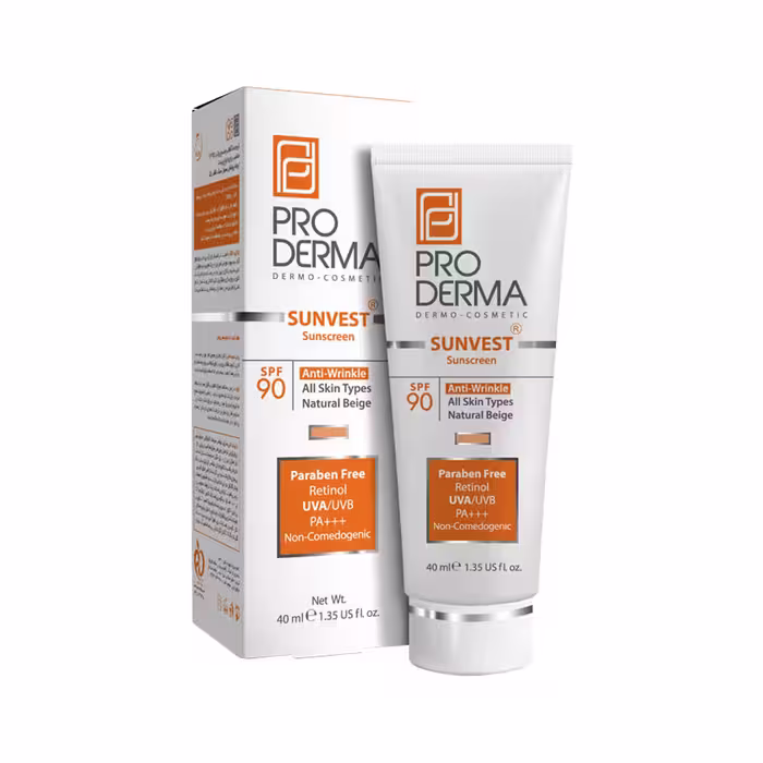 کرم ضد آفتاب و ضد چروک رنگی 90 SPF پرودرما