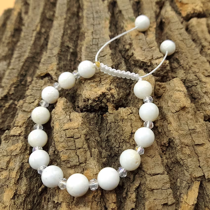 دستبند صدف سفید کد 310153