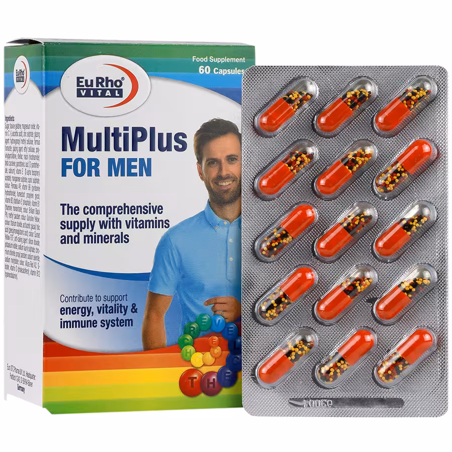 کپسول مولتی پلاس آقایان یوروویتال 60 عددی