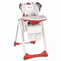 صندلی غذای 2 کاره طوسی قرمز فیل چیکو polly 2 star