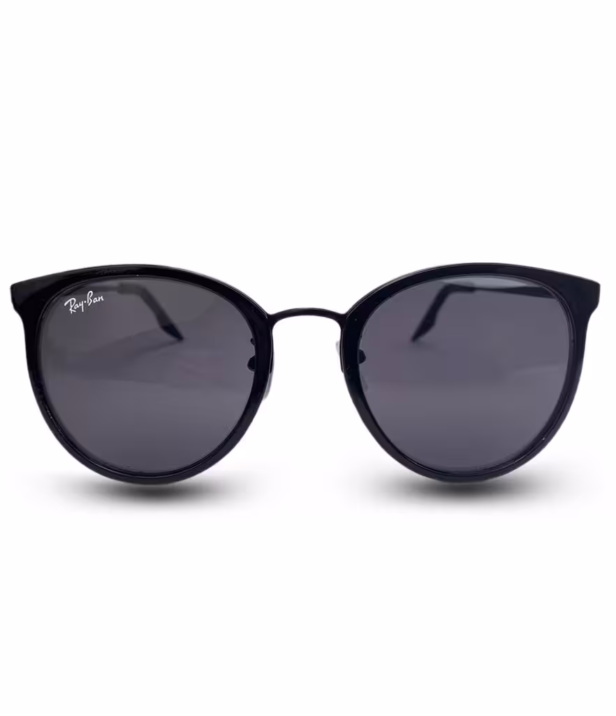 عینک آفتابی زنانه مشکی گرد برند ری بن یووی400 اورجینال