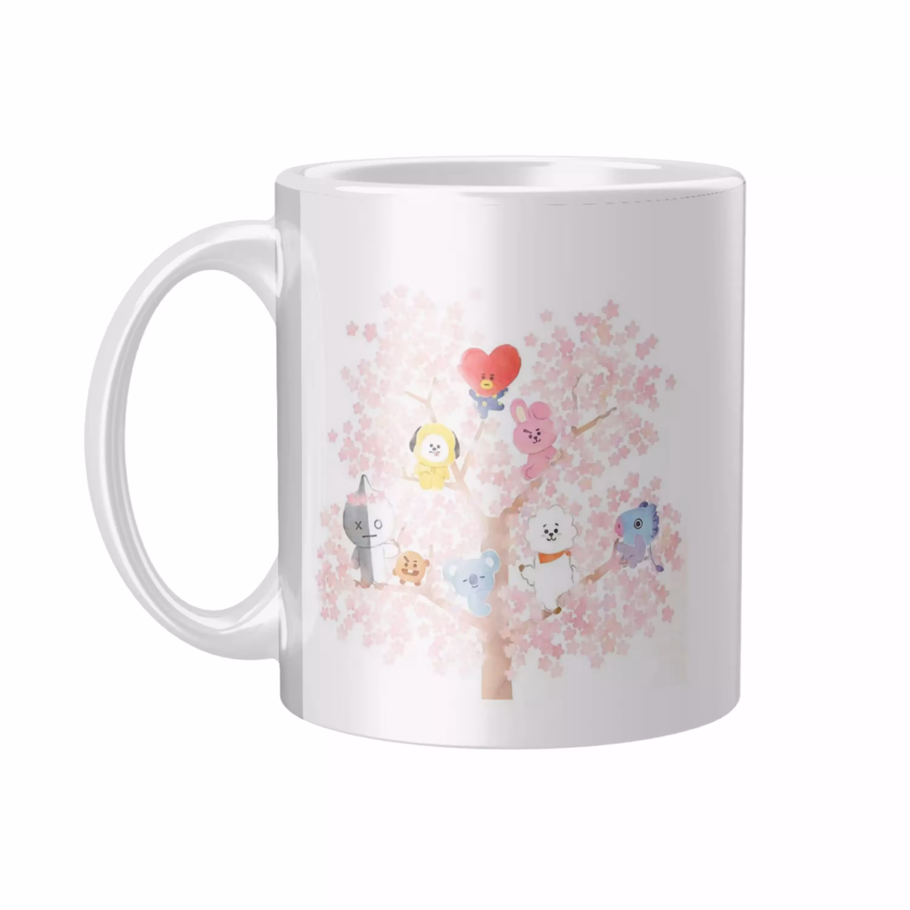 خرید ماگ-لیوان سرامیکی دسته و داخل سفید   BTS-BT21  FH-2294