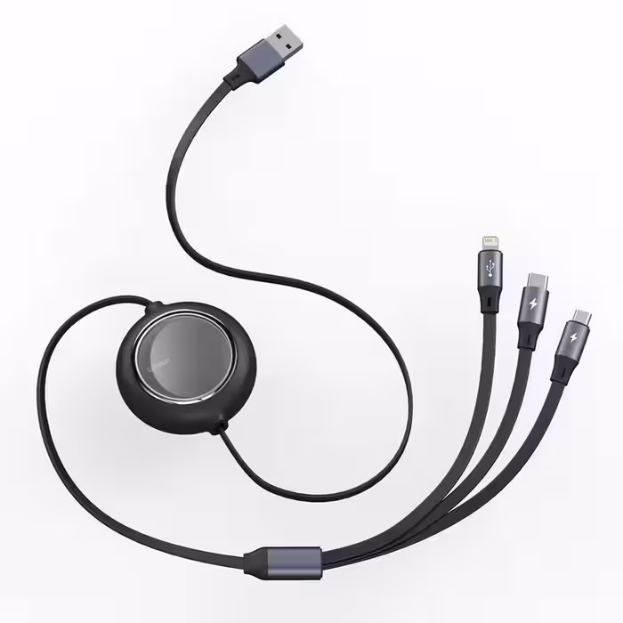 کابل تبدیل USB به MICRO USB / USB-C / لایتنینگ باسئوس مدل CAMLT-MJ01 طول 1.2 متر