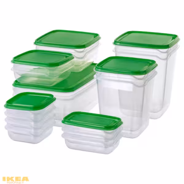 ظرف غذا 17 تایی شفاف سبز مدل PRUTA | برند ایکیا | ارسال30 روز کاری