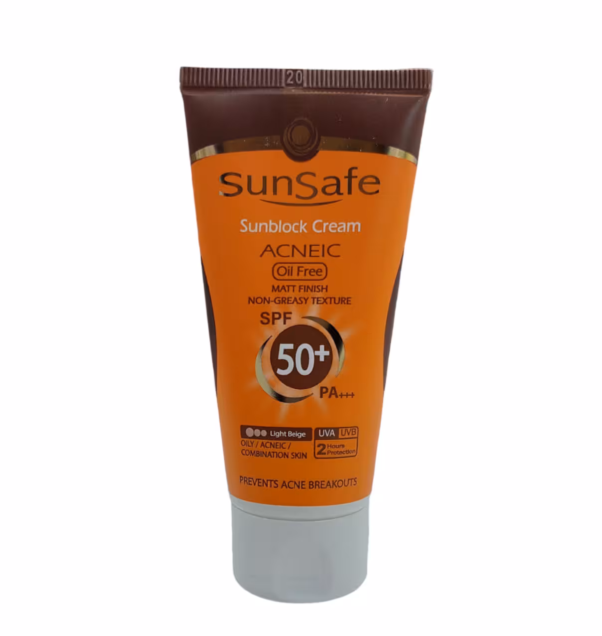 کرم ضدآفتاب spf 50 فاقد چربی بژ روشن سان سیف