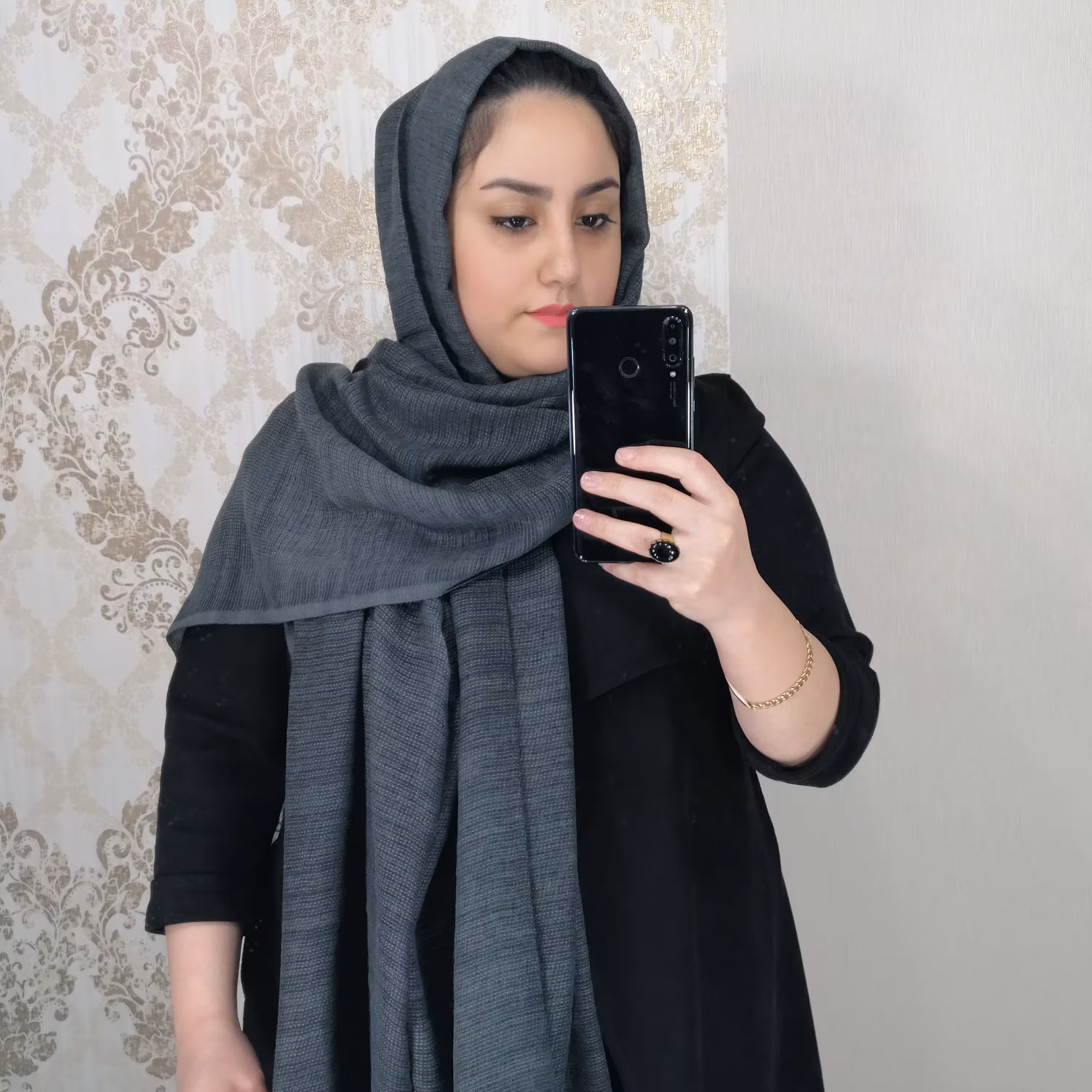 شال نخی کنفی وارداتی زغالی