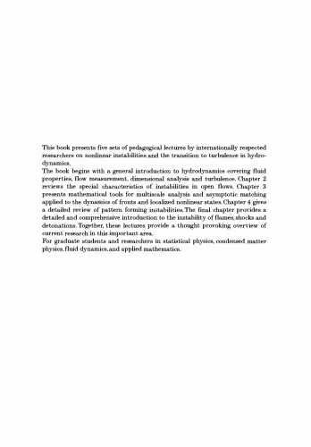 خرید و دانلود نسخه کامل کتاب Hydrodynamics and Nonlinear Instabilities (Collection Alea-Saclay: Monographs and Texts in Statistical Physics)