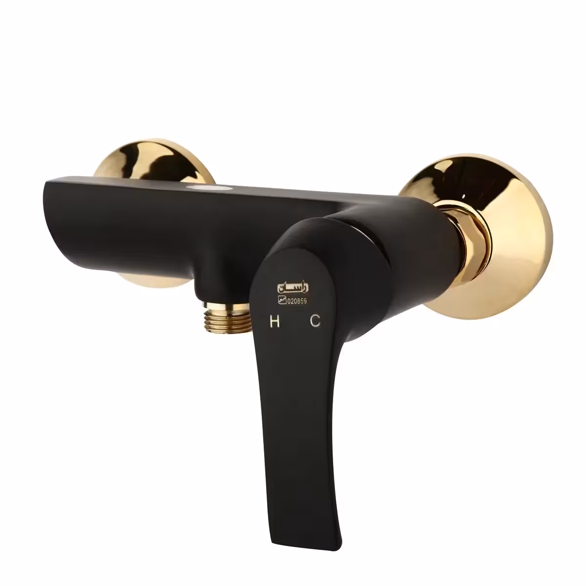 شیر حمام مدل لوتوس مشکی طلایی