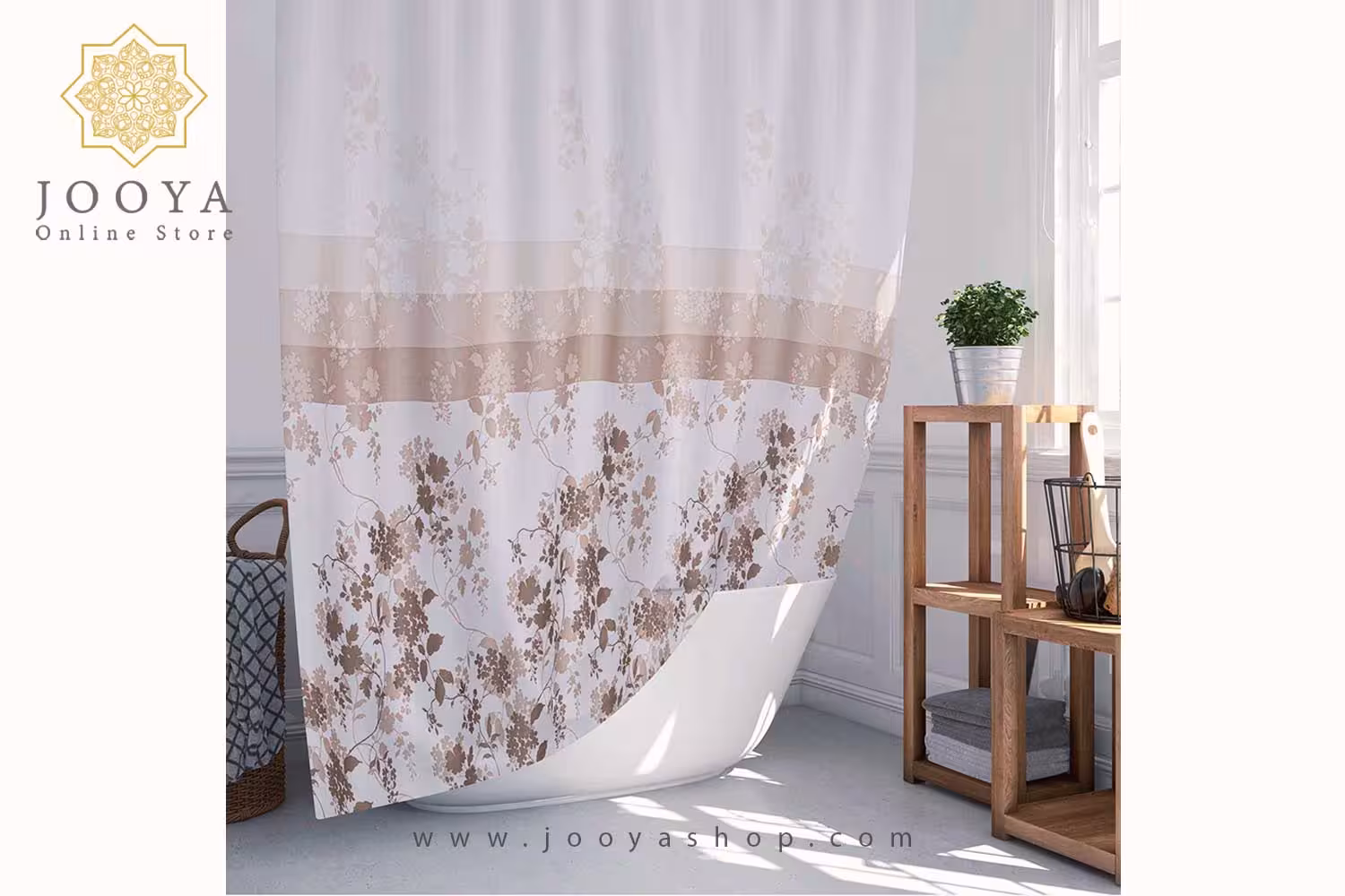 پرده حمام دلفین کد TOR-4131 سایز 200×180 سانتیمتر