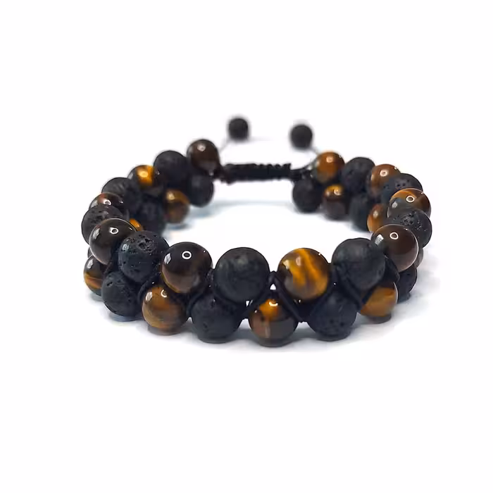 دستبند چشم ببر و سنگ اتشفشان کد 310056