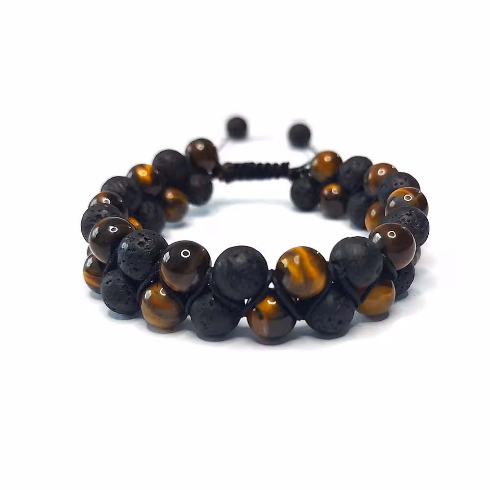 دستبند چشم ببر و سنگ اتشفشان کد 310056