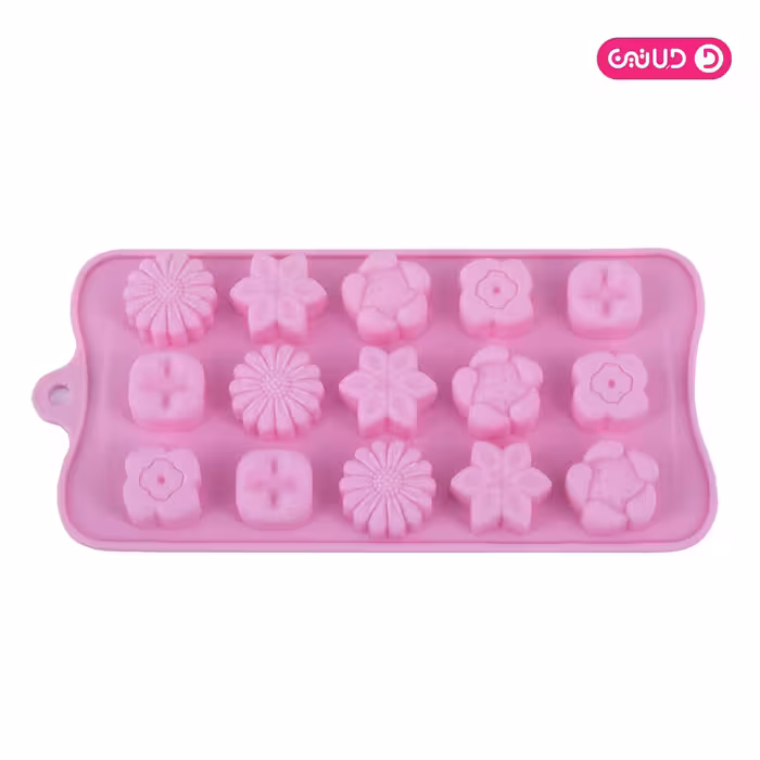 قالب سیلیکون ممتاز شکلات میکس گل و ستاره 15 خانه