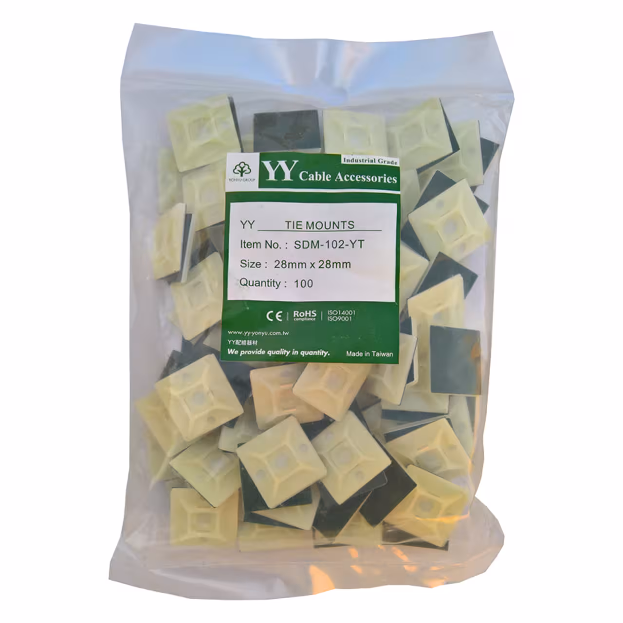 پایه بست کمربندی چسبی وای وای مدل SDM-102-YT سایز 28×28