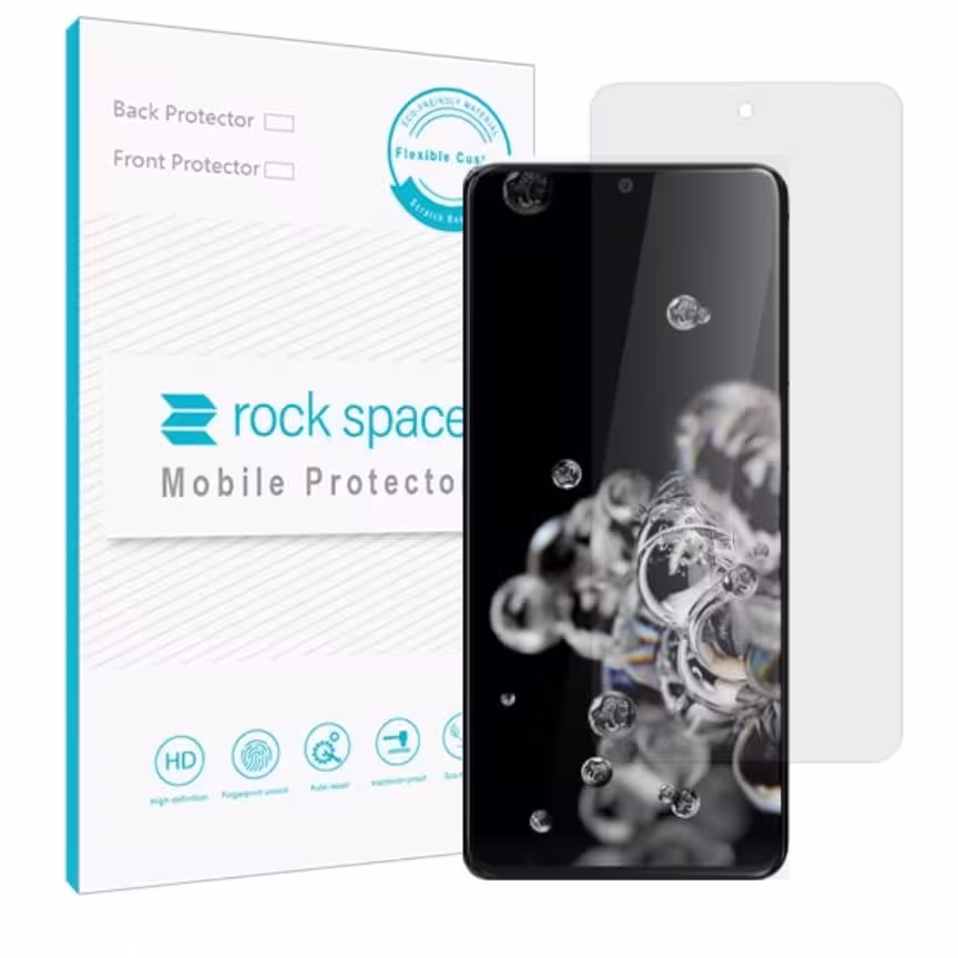 گلس نانو هیدروژل شفاف و ضد ضربه گوشی سامسونگ S20 Ultra برند راک اسپیس 