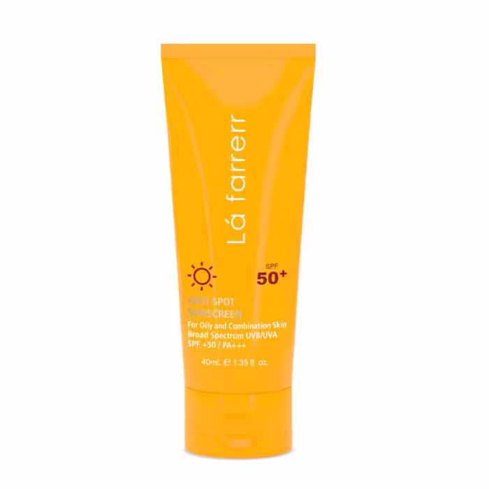 کرم ضد آفتاب SPF50 پوست چرب لافارر ضد لک و بی رنگ 40 میلی لیتر | La Farrerr Anti Spot Sunsceen Cream for Oily and Acne Prone Skin SPF50